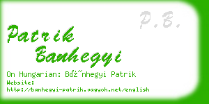 patrik banhegyi business card